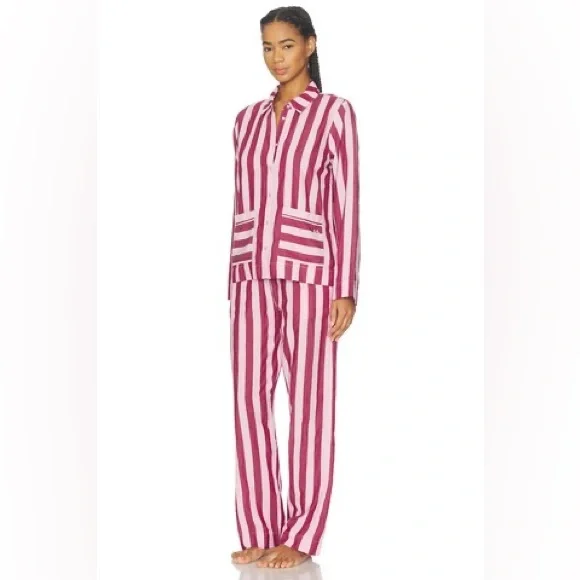 Damson Madder Florie Stripe Pyjama Set & Dust Bag NWOT - Picture 4 of 12